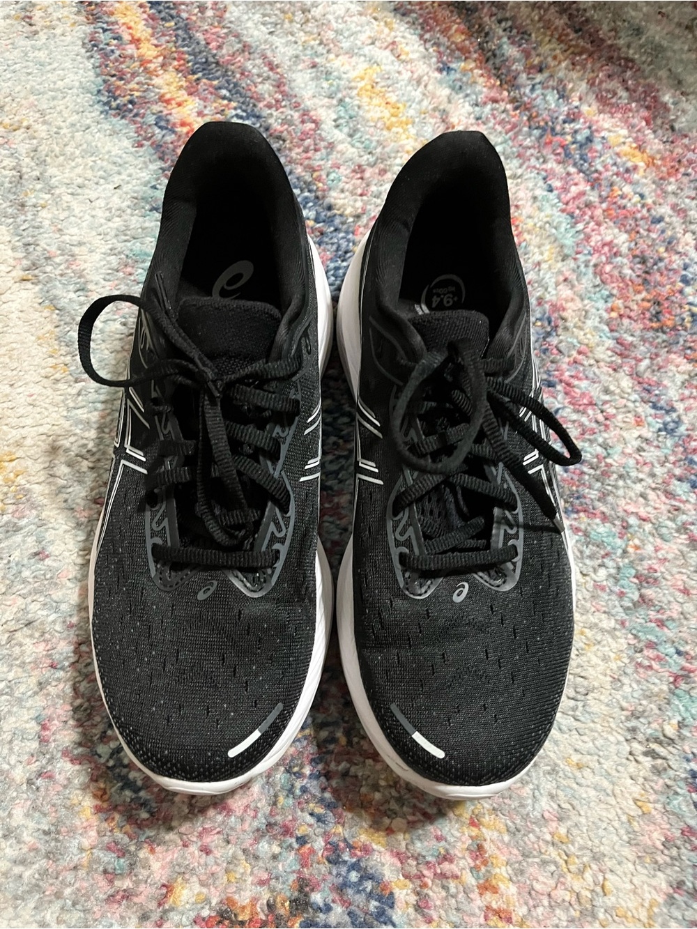Asics Cumulus 26 Black and White Athletic Sneakers